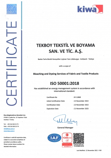 01.EN.05 ISO 50001 Sertifikası (İngilizce).